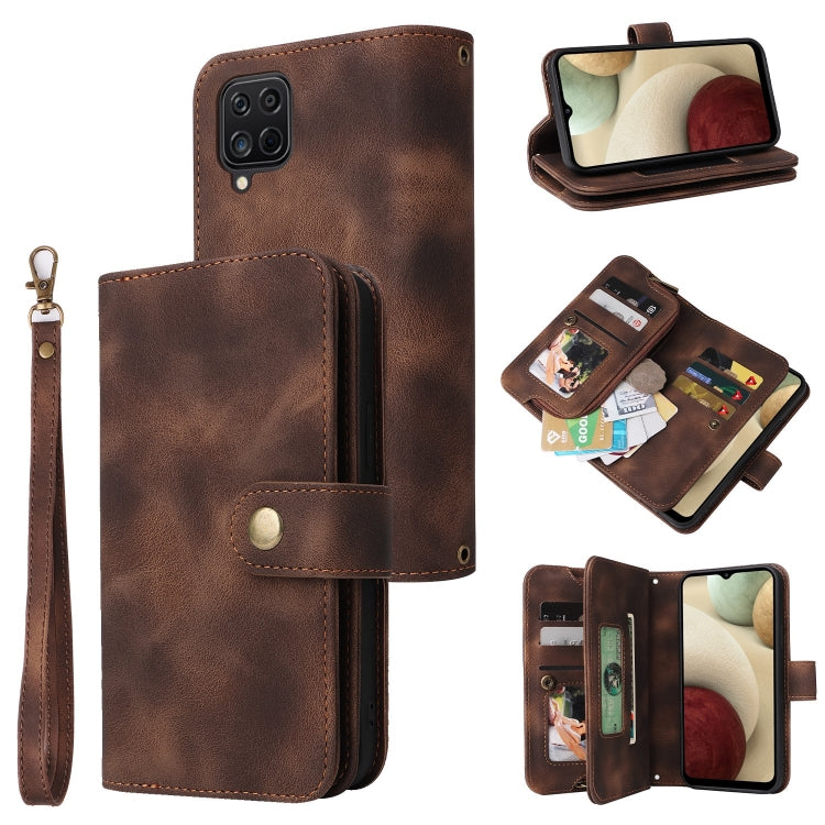 For Samsung Galaxy A22 4G Multifunctional Card Slot Zipper Wallet Leather Phone Case