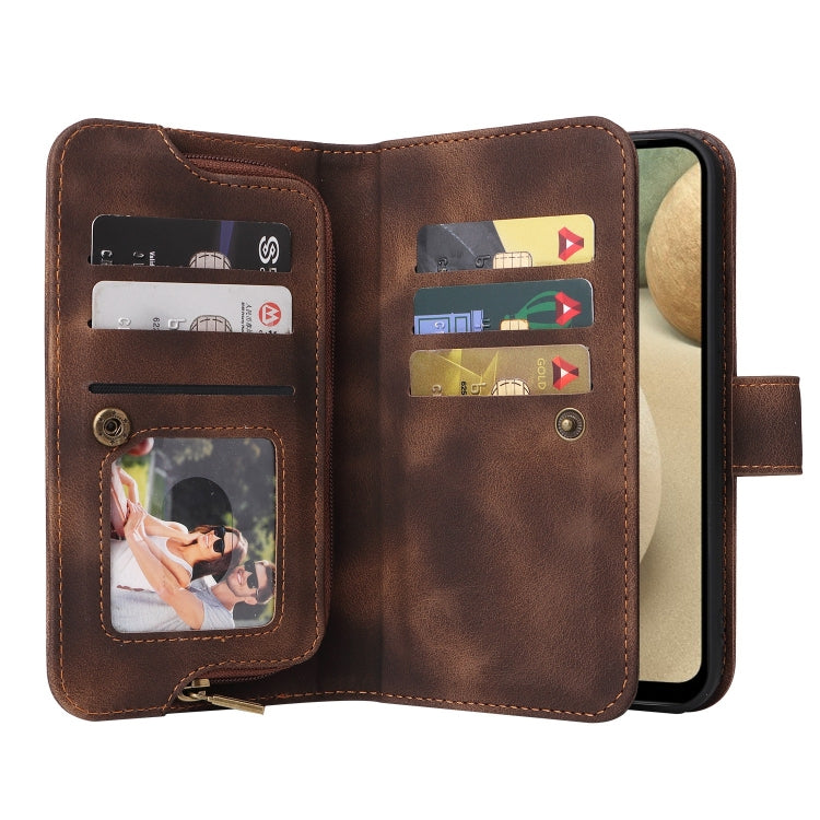 For Samsung Galaxy A22 4G Multifunctional Card Slot Zipper Wallet Leather Phone Case