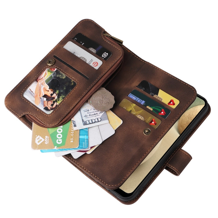 For Samsung Galaxy A22 4G Multifunctional Card Slot Zipper Wallet Leather Phone Case
