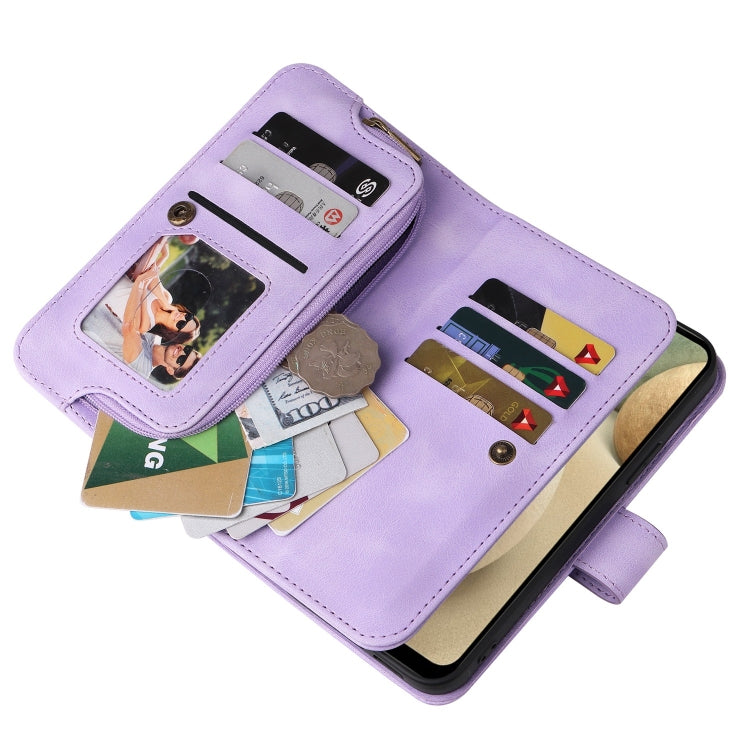 For Samsung Galaxy A22 4G Multifunctional Card Slot Zipper Wallet Leather Phone Case