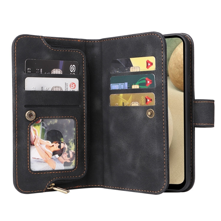 For Samsung Galaxy A22 4G Multifunctional Card Slot Zipper Wallet Leather Phone Case
