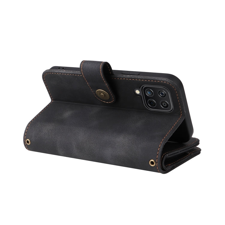 For Samsung Galaxy A22 4G Multifunctional Card Slot Zipper Wallet Leather Phone Case