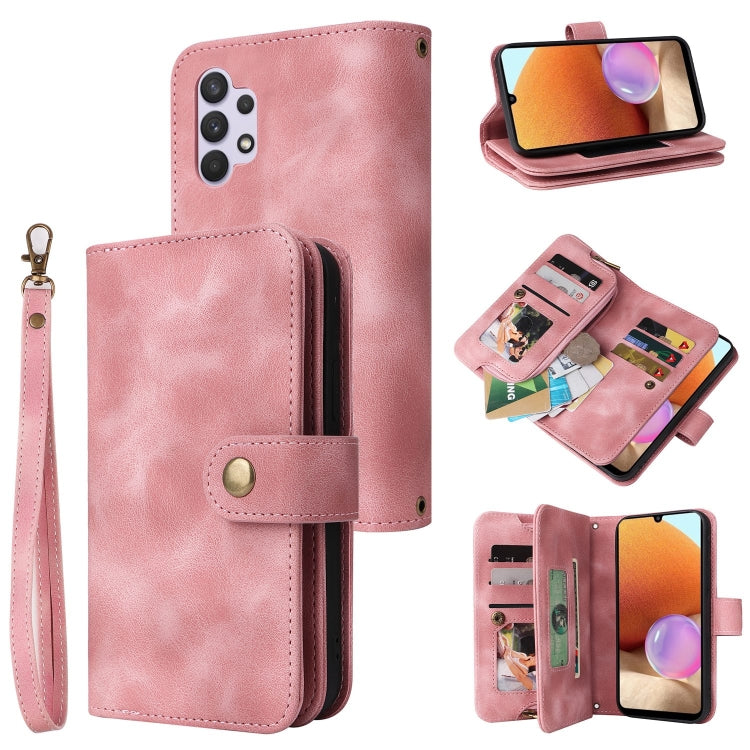 For Samsung Galaxy A32 4G Multifunctional Card Slot Zipper Wallet Leather Phone Case