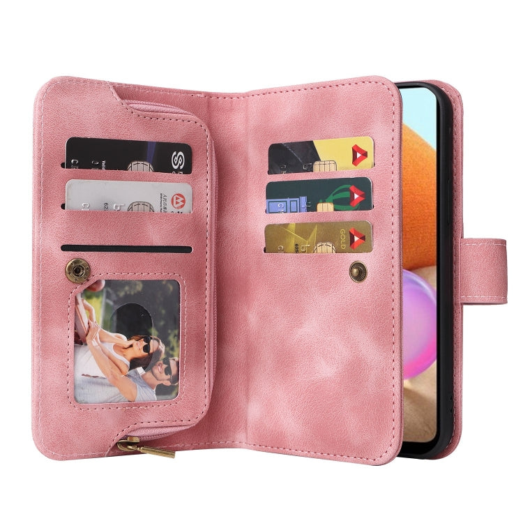 For Samsung Galaxy A32 4G Multifunctional Card Slot Zipper Wallet Leather Phone Case