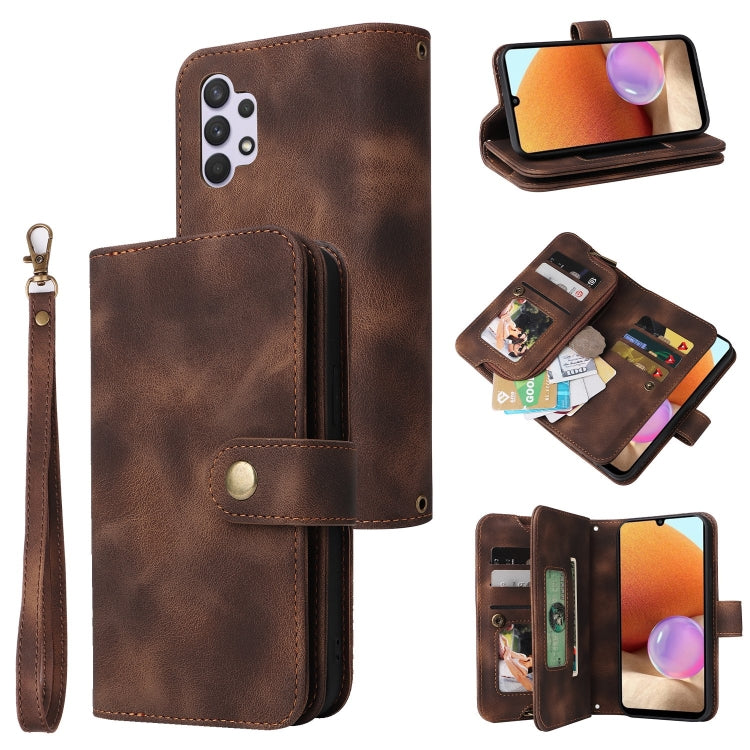For Samsung Galaxy A32 4G Multifunctional Card Slot Zipper Wallet Leather Phone Case