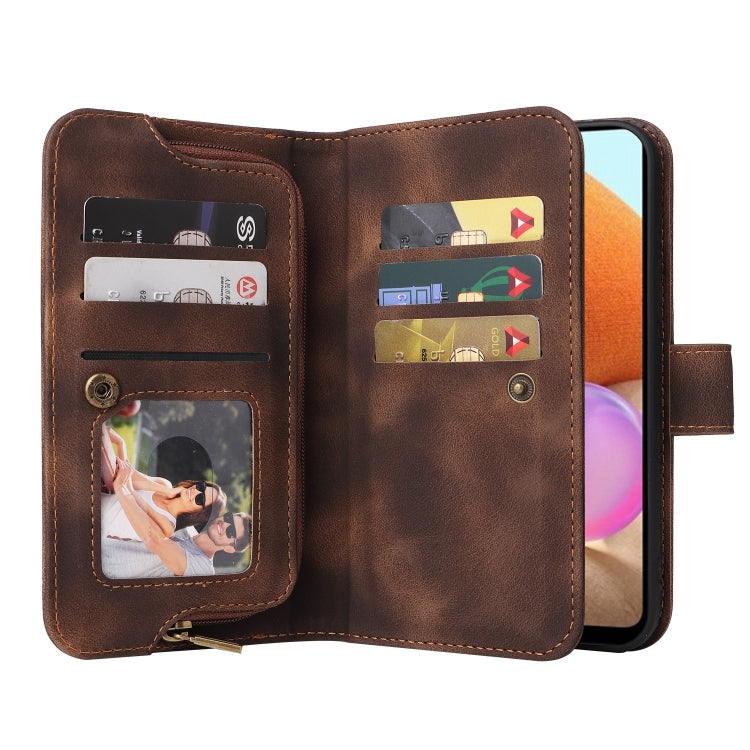 For Samsung Galaxy A32 4G Multifunctional Card Slot Zipper Wallet Leather Phone Case