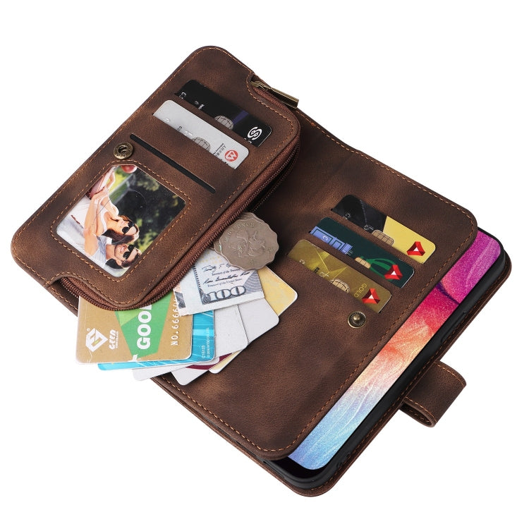 For Samsung Galaxy A50 Multifunctional Card Slot Zipper Wallet Leather Phone Case