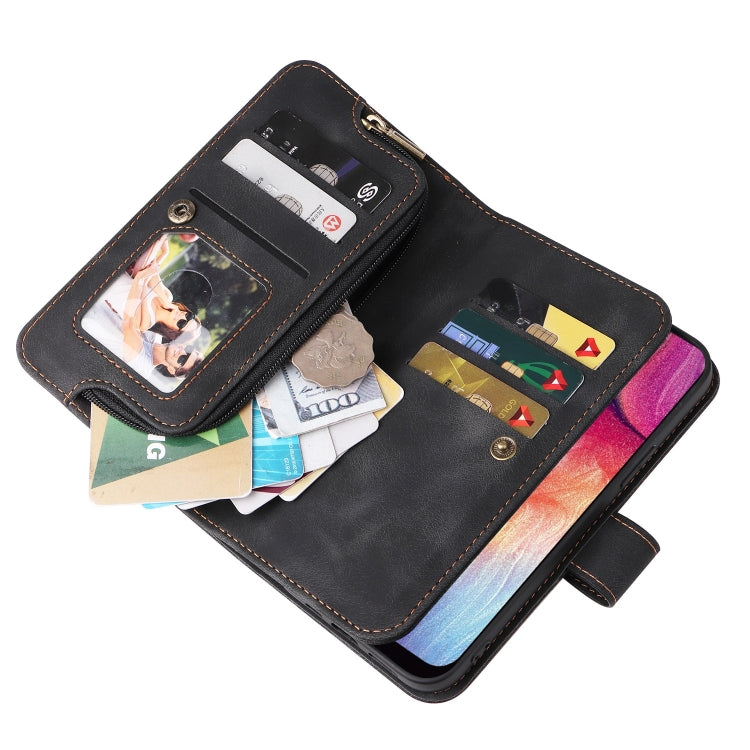 For Samsung Galaxy A50 Multifunctional Card Slot Zipper Wallet Leather Phone Case