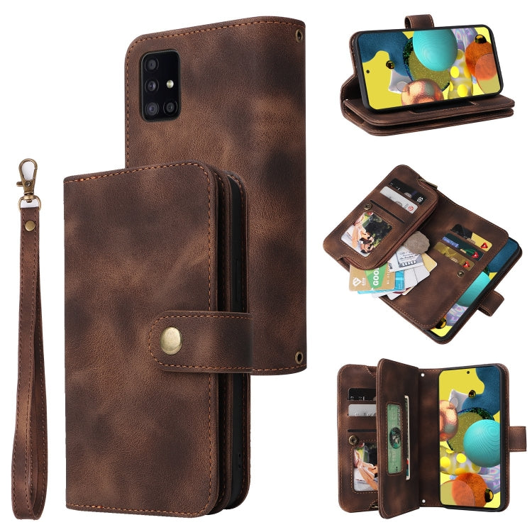 For Samsung Galaxy A51 4G Multifunctional Card Slot Zipper Wallet Leather Phone Case