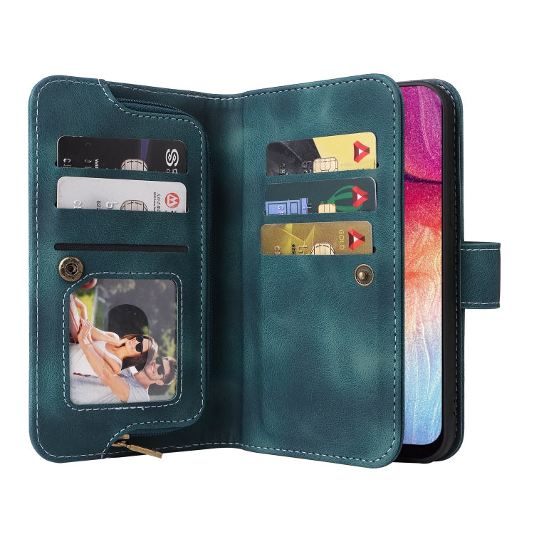 For Samsung Galaxy A70 Multifunctional Card Slot Zipper Wallet Leather Phone Case