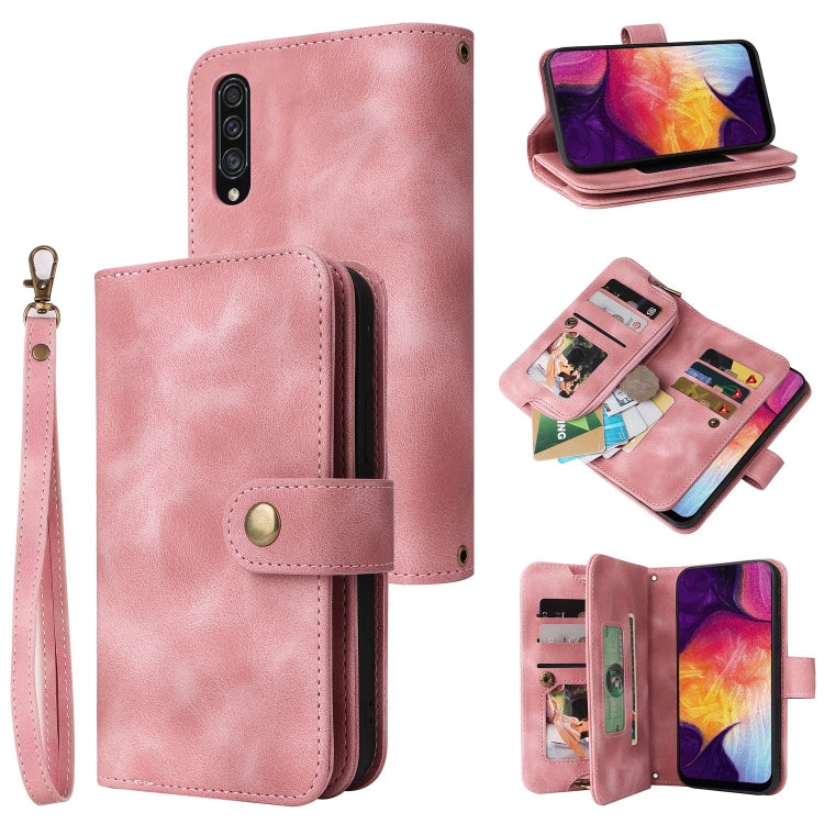 For Samsung Galaxy A70 Multifunctional Card Slot Zipper Wallet Leather Phone Case