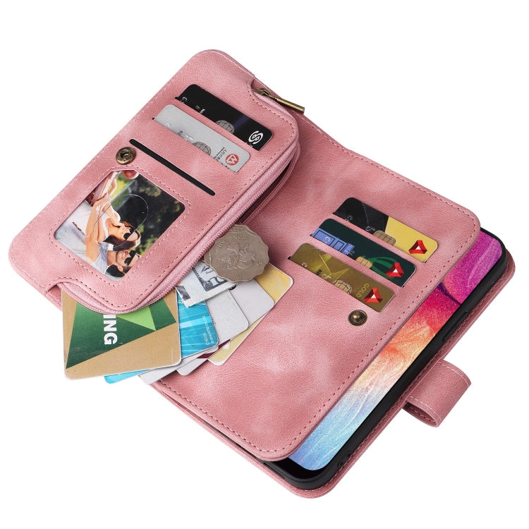 For Samsung Galaxy A70 Multifunctional Card Slot Zipper Wallet Leather Phone Case