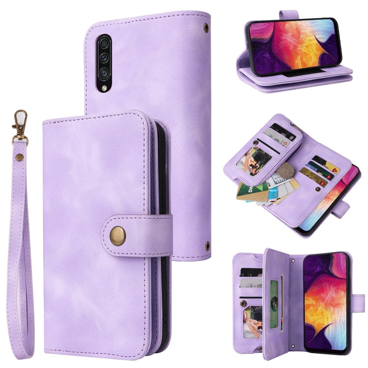 For Samsung Galaxy A70 Multifunctional Card Slot Zipper Wallet Leather Phone Case