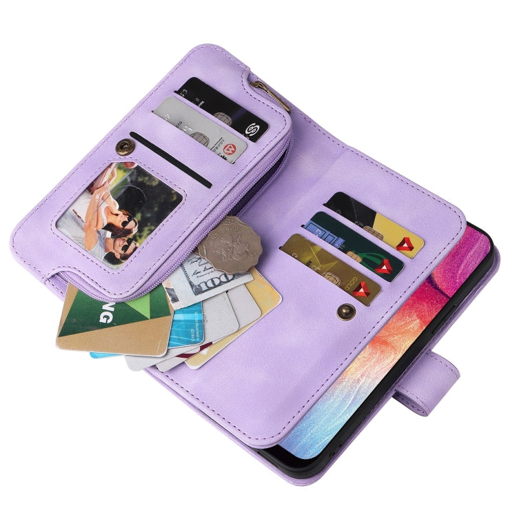 For Samsung Galaxy A70 Multifunctional Card Slot Zipper Wallet Leather Phone Case