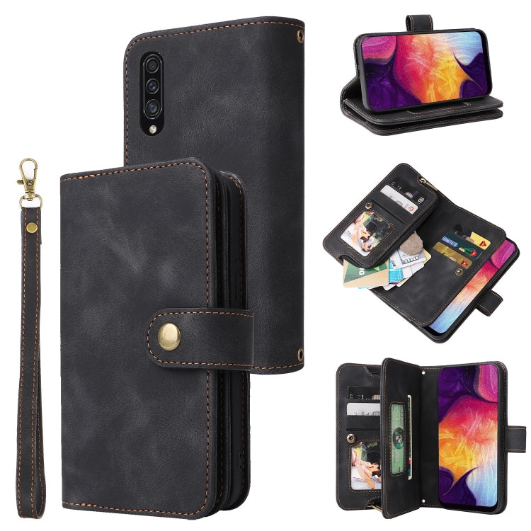 For Samsung Galaxy A70 Multifunctional Card Slot Zipper Wallet Leather Phone Case