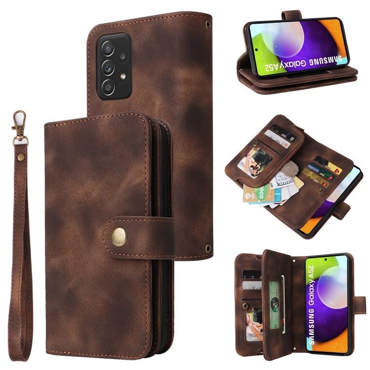 For Samsung Galaxy A72 5G / 4G Multifunctional Card Slot Zipper Wallet Leather Phone Case