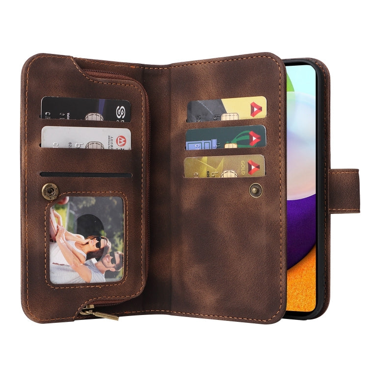 For Samsung Galaxy A72 5G / 4G Multifunctional Card Slot Zipper Wallet Leather Phone Case