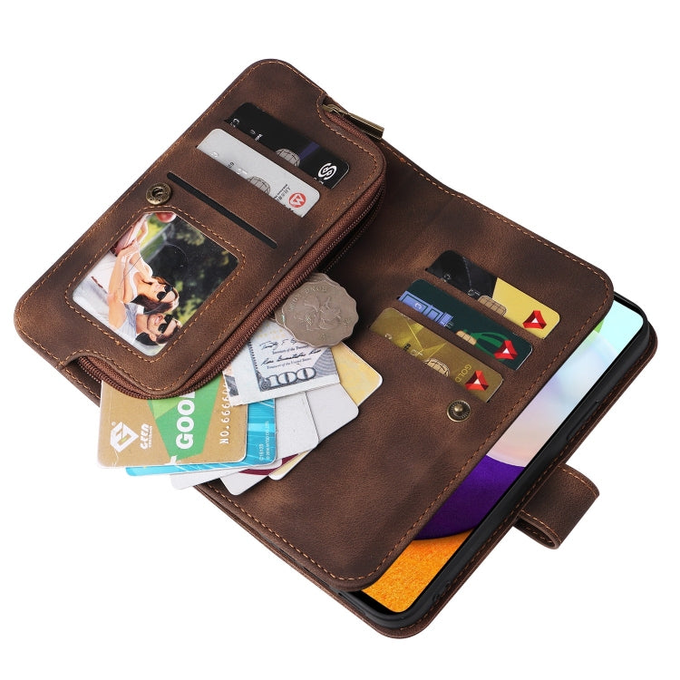 For Samsung Galaxy A72 5G / 4G Multifunctional Card Slot Zipper Wallet Leather Phone Case