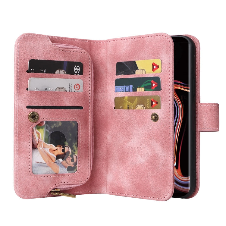 For Samsung Galaxy Note9 Multifunctional Card Slot Zipper Wallet Leather Phone Case