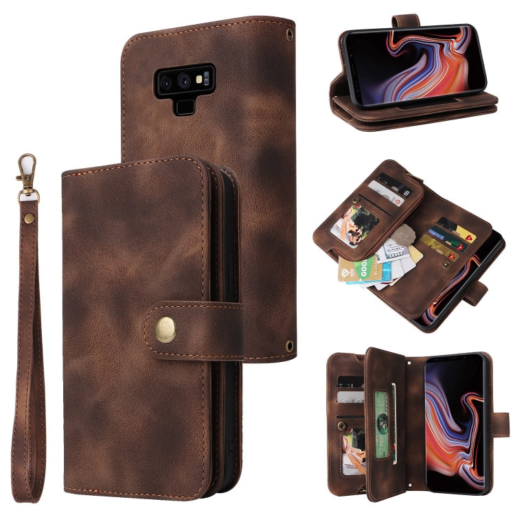 For Samsung Galaxy Note9 Multifunctional Card Slot Zipper Wallet Leather Phone Case