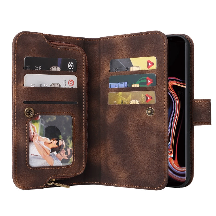 For Samsung Galaxy Note9 Multifunctional Card Slot Zipper Wallet Leather Phone Case