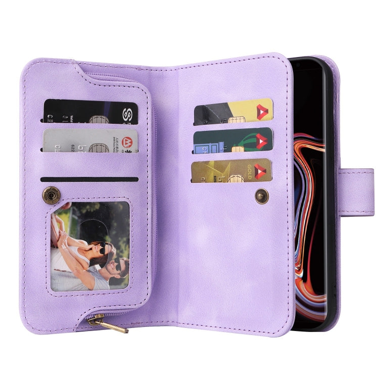 For Samsung Galaxy Note9 Multifunctional Card Slot Zipper Wallet Leather Phone Case