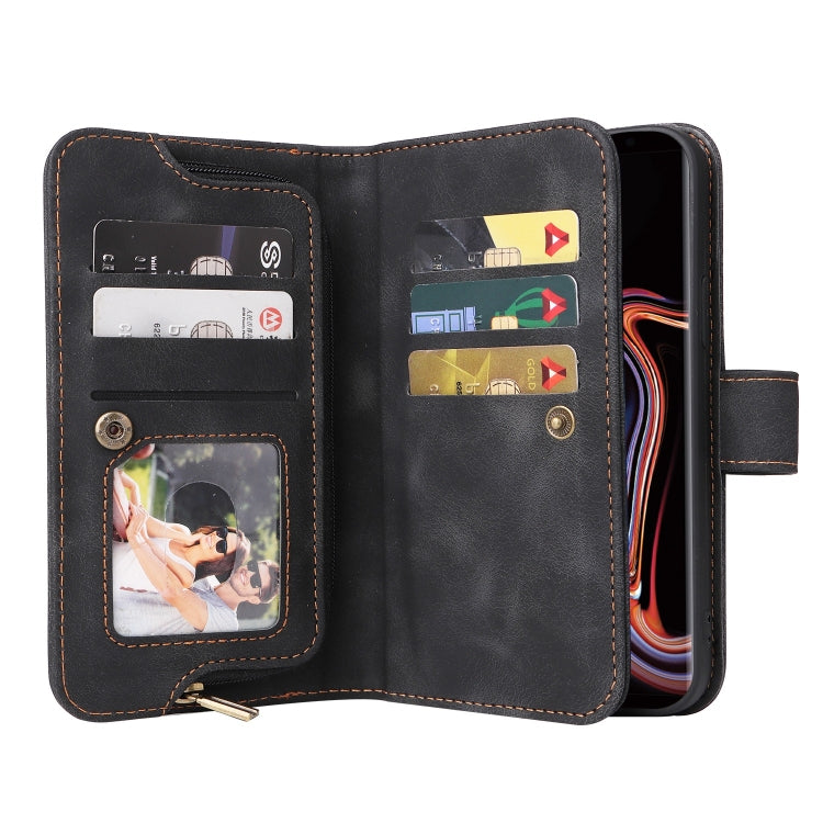 For Samsung Galaxy Note9 Multifunctional Card Slot Zipper Wallet Leather Phone Case