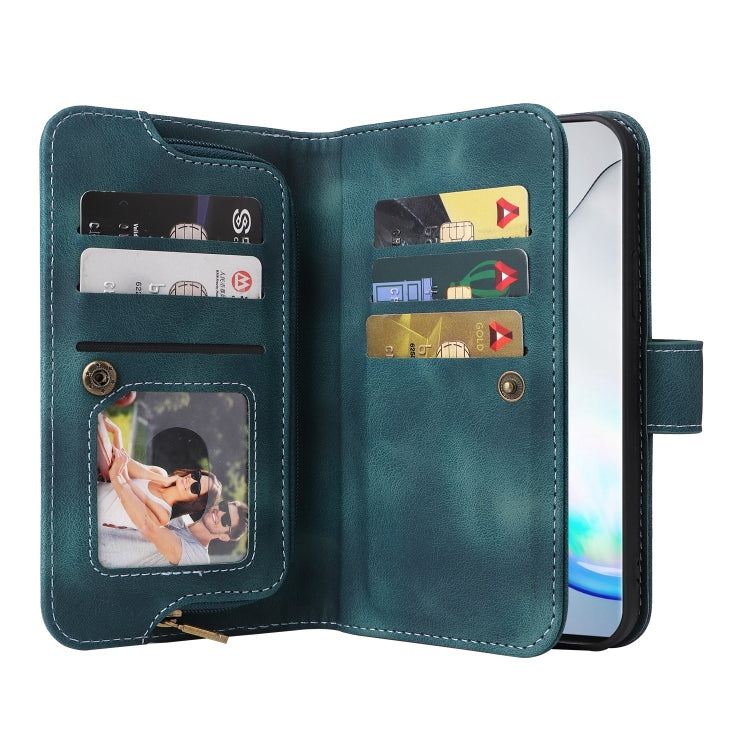 For Samsung Galaxy Note10+ Multifunctional Card Slot Zipper Wallet Leather Phone Case