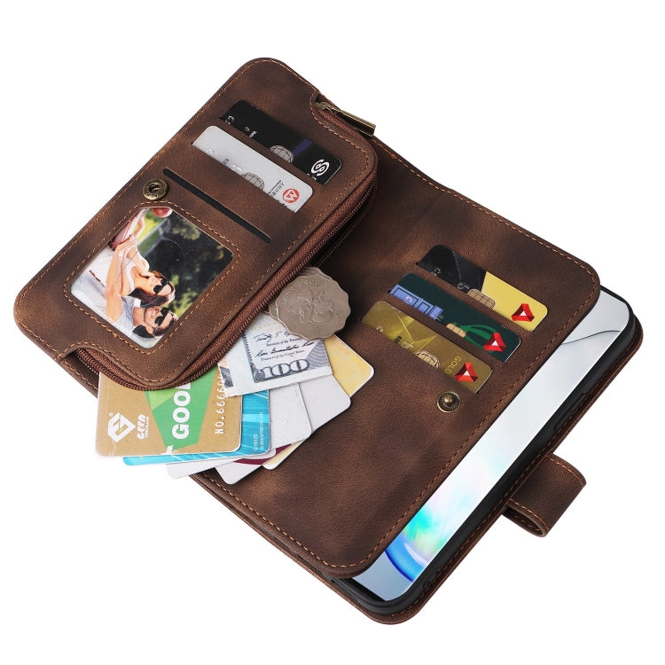 For Samsung Galaxy Note10+ Multifunctional Card Slot Zipper Wallet Leather Phone Case
