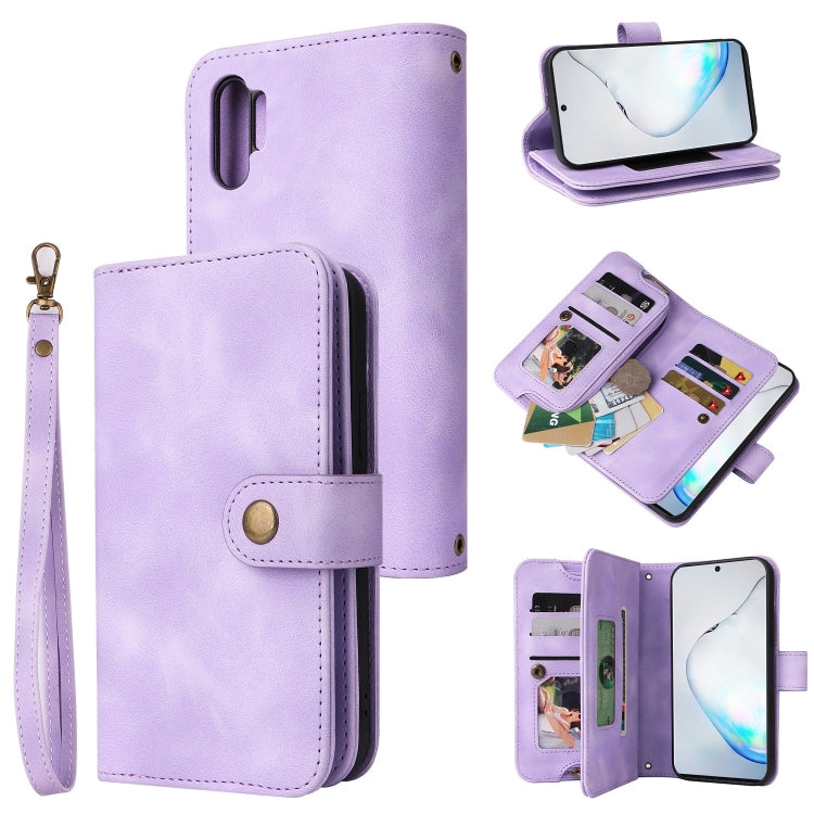 For Samsung Galaxy Note10+ Multifunctional Card Slot Zipper Wallet Leather Phone Case