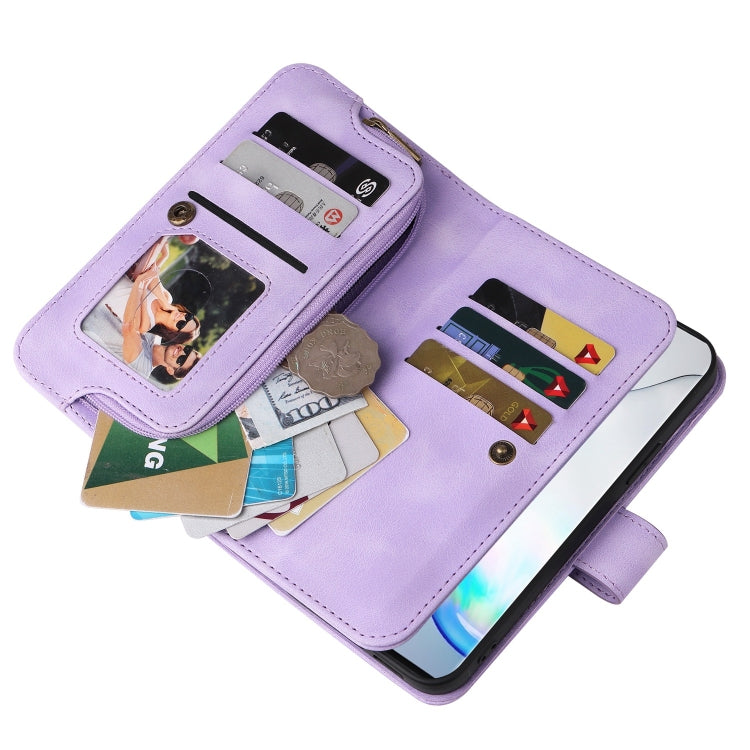 For Samsung Galaxy Note10+ Multifunctional Card Slot Zipper Wallet Leather Phone Case