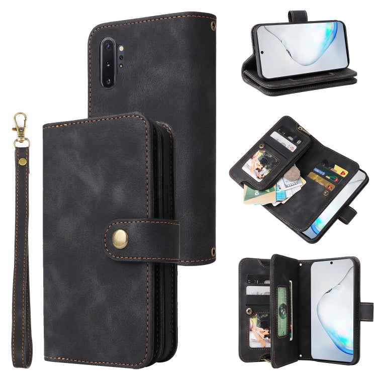 For Samsung Galaxy Note10+ Multifunctional Card Slot Zipper Wallet Leather Phone Case