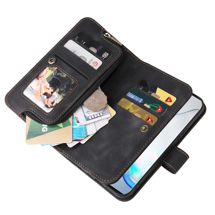 For Samsung Galaxy Note10+ Multifunctional Card Slot Zipper Wallet Leather Phone Case