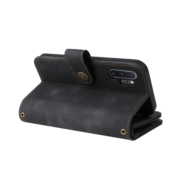 For Samsung Galaxy Note10+ Multifunctional Card Slot Zipper Wallet Leather Phone Case