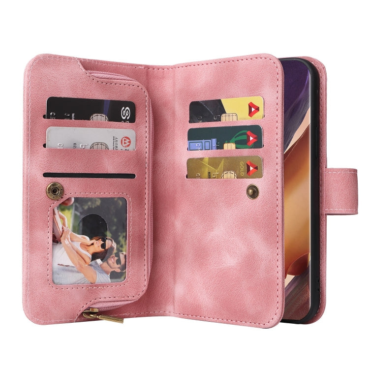 For Samsung Galaxy Note20 Ultra Multifunctional Card Slot Zipper Wallet Leather Phone Case