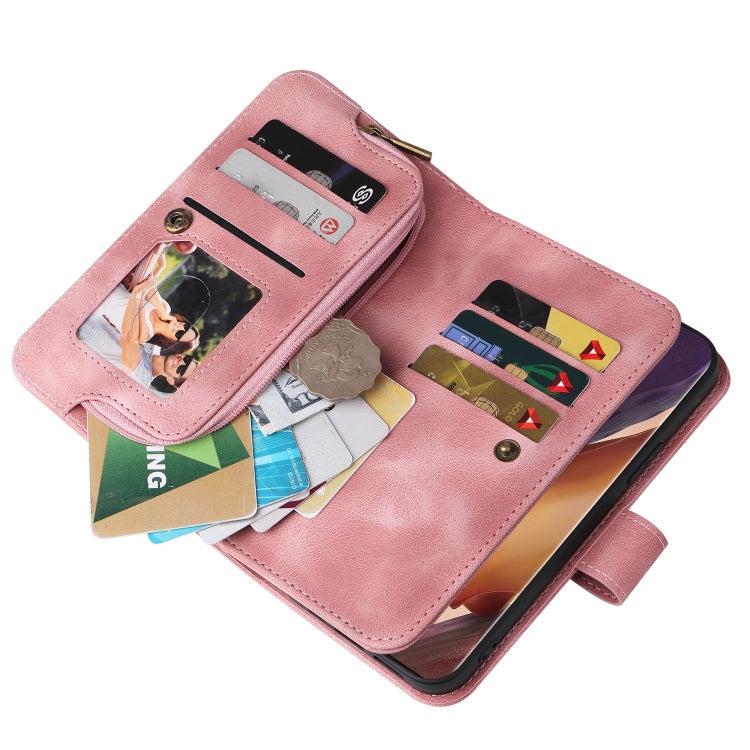 For Samsung Galaxy Note20 Ultra Multifunctional Card Slot Zipper Wallet Leather Phone Case