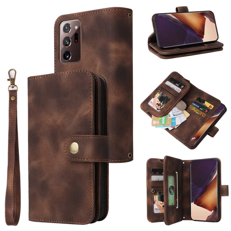 For Samsung Galaxy Note20 Ultra Multifunctional Card Slot Zipper Wallet Leather Phone Case