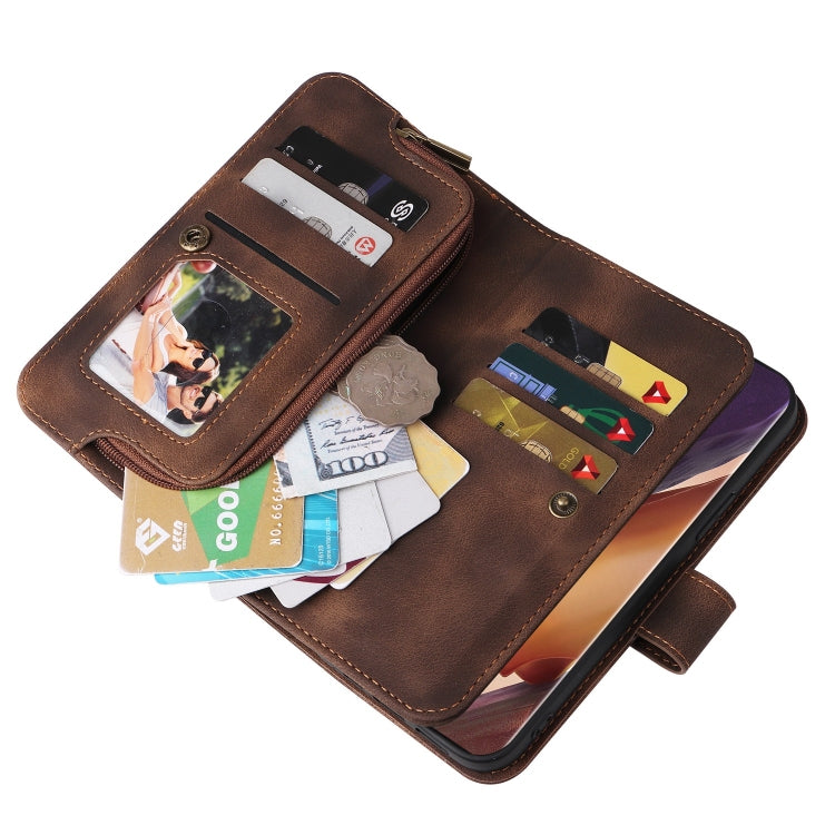For Samsung Galaxy Note20 Ultra Multifunctional Card Slot Zipper Wallet Leather Phone Case