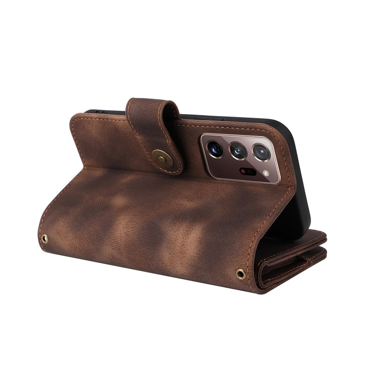 For Samsung Galaxy Note20 Ultra Multifunctional Card Slot Zipper Wallet Leather Phone Case