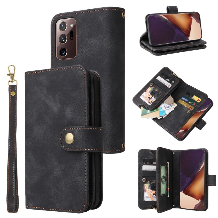 For Samsung Galaxy Note20 Ultra Multifunctional Card Slot Zipper Wallet Leather Phone Case