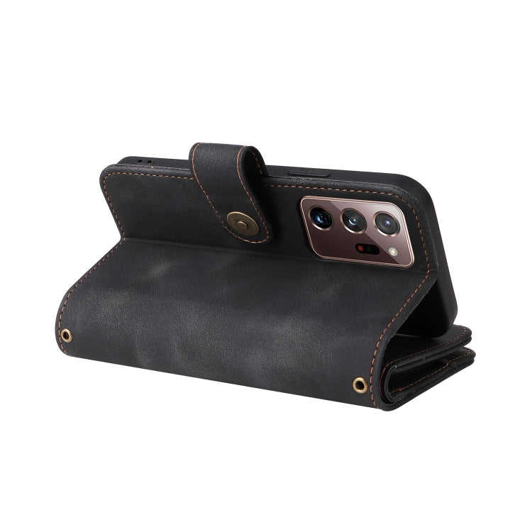 For Samsung Galaxy Note20 Ultra Multifunctional Card Slot Zipper Wallet Leather Phone Case