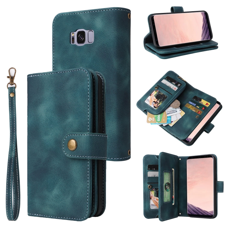 For Samsung Galaxy S8 Multifunctional Card Slot Zipper Wallet Leather Phone Case