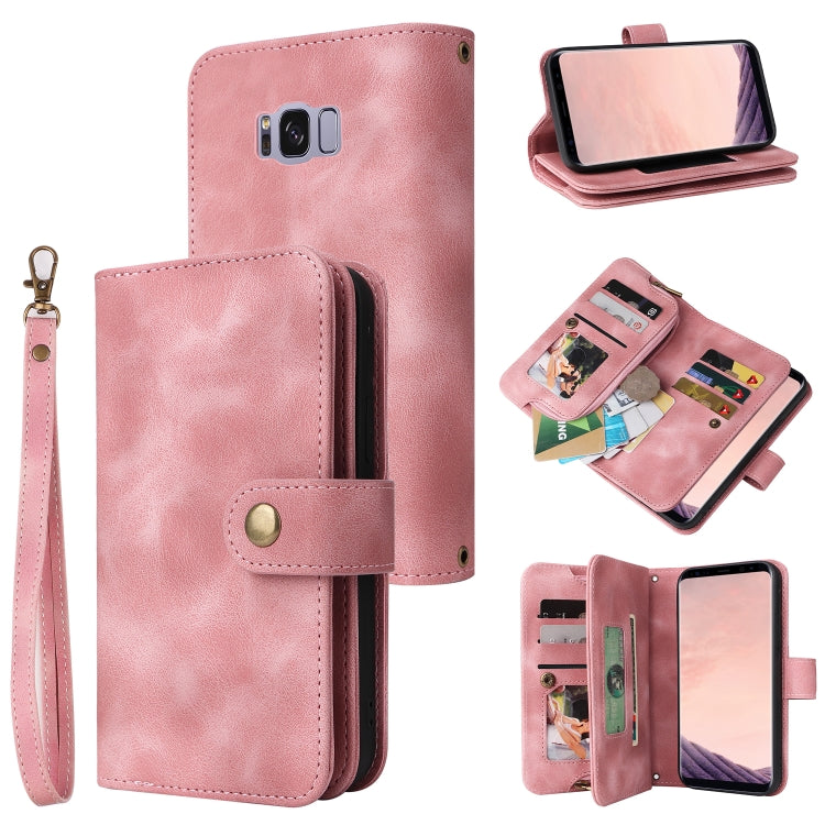 For Samsung Galaxy S8 Multifunctional Card Slot Zipper Wallet Leather Phone Case