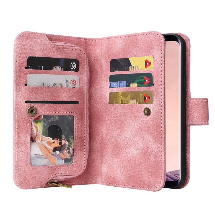 For Samsung Galaxy S8 Multifunctional Card Slot Zipper Wallet Leather Phone Case