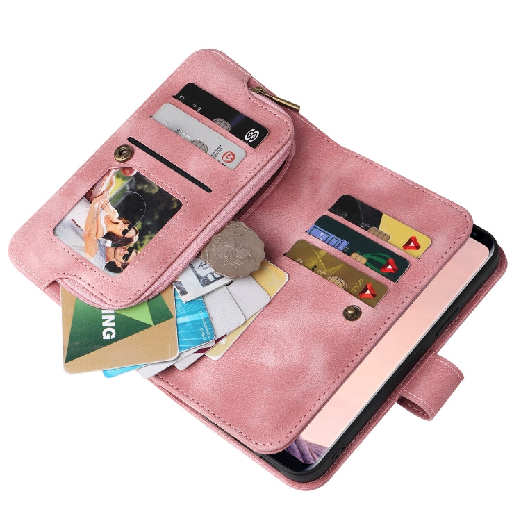 For Samsung Galaxy S8 Multifunctional Card Slot Zipper Wallet Leather Phone Case