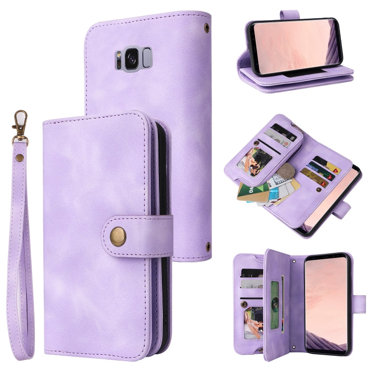 For Samsung Galaxy S8 Multifunctional Card Slot Zipper Wallet Leather Phone Case