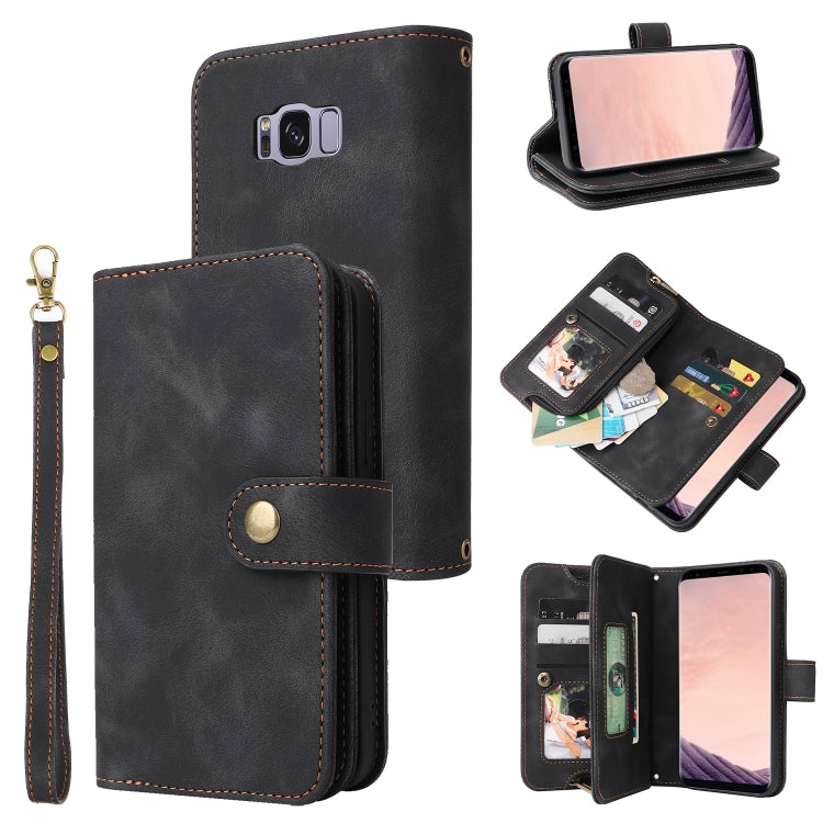 For Samsung Galaxy S8 Multifunctional Card Slot Zipper Wallet Leather Phone Case