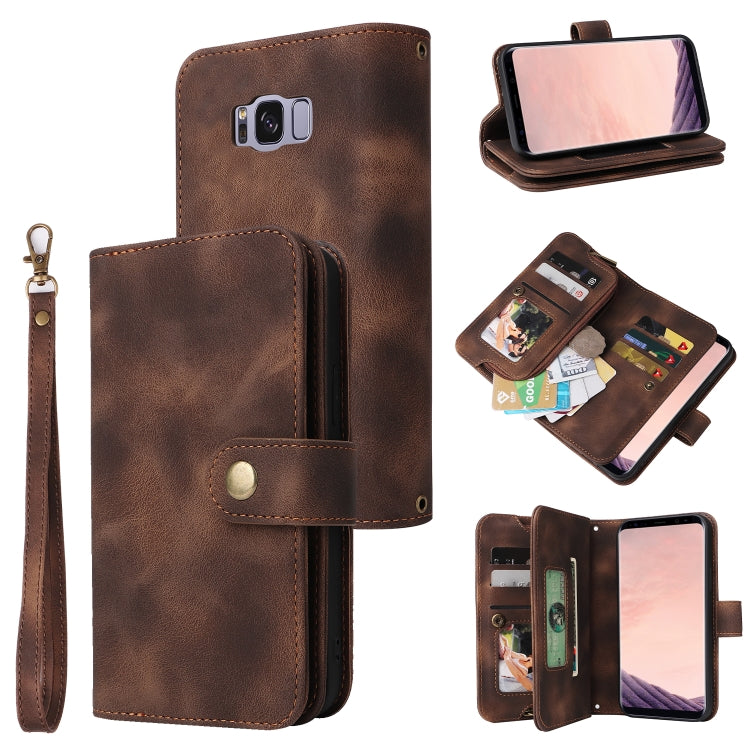 For Samsung Galaxy S8+ Multifunctional Card Slot Zipper Wallet Leather Phone Case