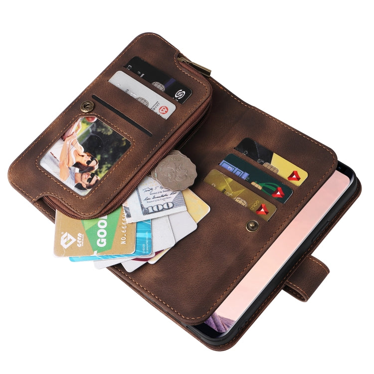 For Samsung Galaxy S8+ Multifunctional Card Slot Zipper Wallet Leather Phone Case