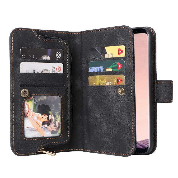 For Samsung Galaxy S8+ Multifunctional Card Slot Zipper Wallet Leather Phone Case
